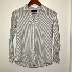 BR Petite Dillon Shirt – Black & White Thin Stripe